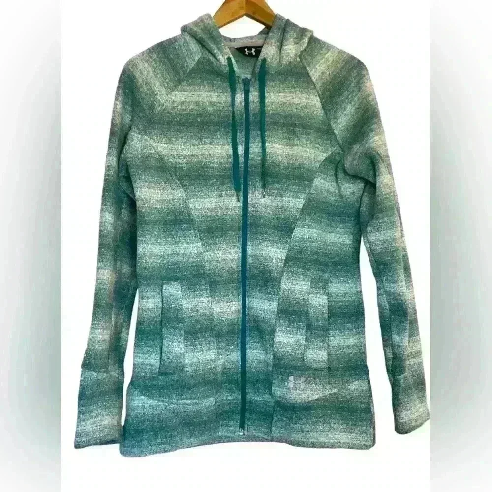 Under Armour Women's Wintersweet Full Zip Fleece Jacket Hoodie Green Sz Medium - Picture 1 of 11